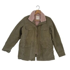 Madewell Womens Sherpa Coat S Fleece Surplus Chore Coat Jacket Workwear Sherpa